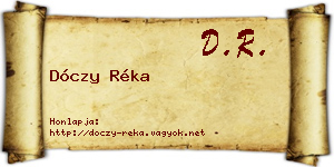 Dóczy Réka névjegykártya