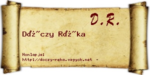 Dóczy Réka névjegykártya